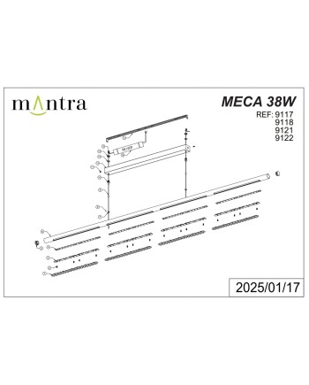 MECA * LÁMPARA LINEAL 38W 3000K NEGRA